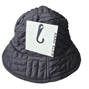 Anne Klein Women's Padded Quilted Bucket Hat - One Size Black